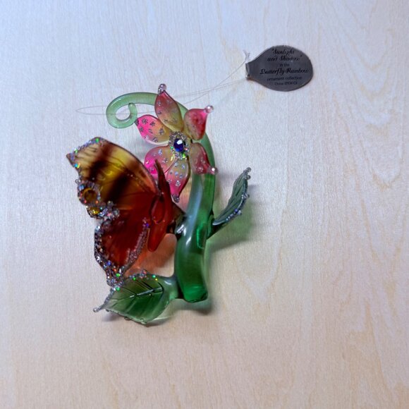 Vintage Ashton Drake Heirloom Butterfly Sunlight and Shadows Glass Ornament - Picture 12 of 16